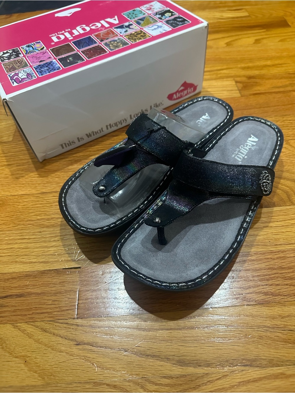 NIB Alegria Carina Blue Rainbow Sandal Size 42